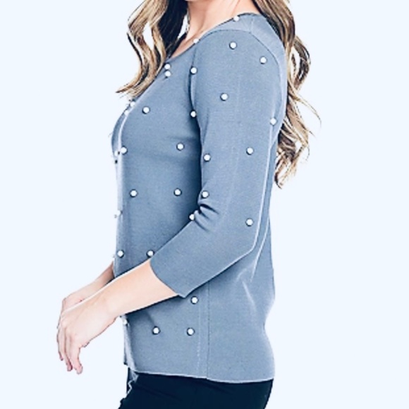 Brian Bailey Pearl Embellished Sweater - Picture 2 of 4